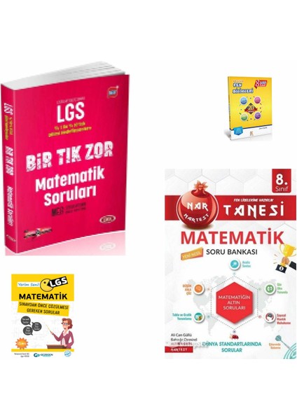 Editör Yayınları 8. Sınıf Birtıkzor Matematik Soru Bankası- Nartest Nartanesi Matematik Soru Bankası- YerimseniLGS ve Fen