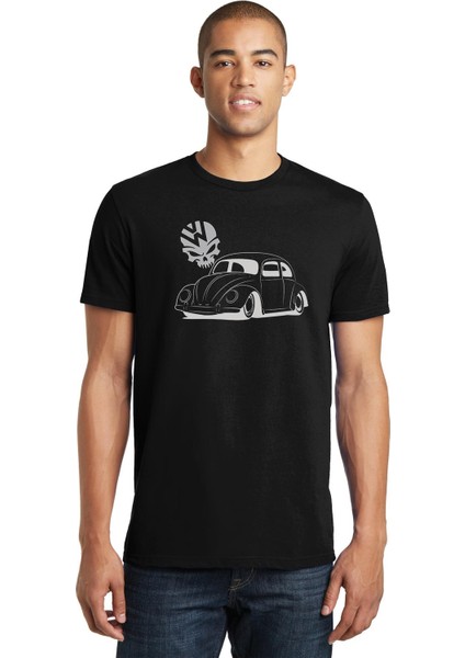 Tosbaa Skull Baskılı Siyah Erkek Örme Tshirt