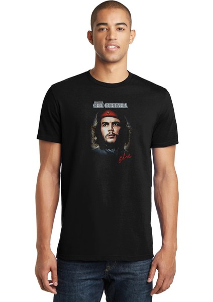 Ernesto Che Guevara Baskılı Siyah Erkek Örme Tshirt