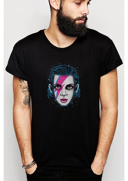 Stranger Things The Bitchin Baskılı Siyah Erkek Örme Tshirt