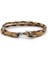 Sütlü Kahve Paracord Metal Kanca Iki Sıra Erkek Bileklik M011H 1