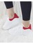Sweet Girl Modalena Kadın Spor Ayakkabı Bağcıklı Kırmızı Beyaz Suni Deri