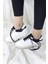 Sweet Girl Modalena Kadın Spor Ayakkabı Bağcıklı Siyah Beyaz Suni Deri Life Style