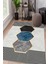 Gri & Sarı Geometrik Modern Oval Halı 1