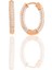 Gümüş Rose Zirkon Taşlı Trend Oval Küpe 1