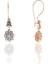Gümüş Rose Zirkon Taşlı Elmas Montürlü Çiçek Modeli Set 3