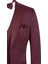 Bordo Armürlü Mono Yaka Astarlı Yelekli 6 Drop Slim Fit Smokin Damatlık 1001195219 2