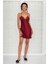 670 Bordo Saten Gecelik 1