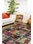 Patchwork Siyah Zemin Renkli Yıkanabilir Halı HLN298 1
