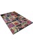Patchwork Siyah Zemin Renkli Yıkanabilir Halı HLN298 3