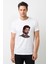 La Case De Papel Profesör Baskılı Beyaz Erkek Örme Tshirt 1