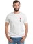 Kedi ve Kırmızı Balon Kedi Yavru Baskılı Beyaz Erkek Örme Tshirt 1