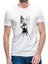 Anime Attack On Titan Baskılı Beyaz Erkek Örme Tshirt 1