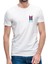 Bts Göğüs Logo Baskılı Beyaz Erkek Örme Tshirt 1
