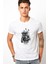 Astronot Uzay Akvaryum Baskılı Beyaz Erkek Örme Tshirt 1