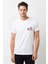 Bisiklet Gül Sepetli Pembe Bisiklet Göğüs Baskılı Beyaz Erkek Örme Tshirt 1