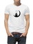 Kediler Aşk Ay Yıldızlar Baskılı Beyaz Erkek Örme Tshirt 1