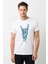 Zombie Rock Baskılı Beyaz Erkek Örme Tshirt 1