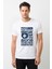 The Doors Baskılı Beyaz Erkek Örme Tshirt 1