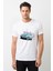 Tosba Baskılı Beyaz Erkek Örme Tshirt 1