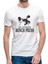 No Stress Bench Press Baskılı Beyaz Erkek Örme Tshirt 1