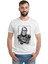 Gambling Joker Sword Baskılı Beyaz Erkek Örme Tshirt 1