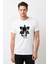 Stranger Things 2 Hawkins Caravan Baskılı Beyaz Erkek Örme Tshirt 1
