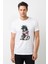 Anime Dragon Ball Dragon Ball Bulma Baskılı Beyaz Erkek Örme Tshirt 1