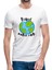 Respect Mother Earth Baskılı Beyaz Erkek Örme Tshirt 1