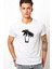 Silhouette Palm Trees Erkek Beyaz Tshirt 1