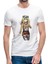 Anime Attack On Titan Baskılı Beyaz Erkek Örme Tshirt 1