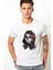 Queen Skull Baskılı Beyaz Erkek Örme Tshirt 1