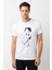Anime Attack On Titan Baskılı Beyaz Erkek Örme Tshirt 1