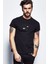 Kel Kartal Baskılı Siyah Erkek Örme Tshirt 1