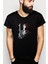 Beatles John Lennon Metal Baskılı Siyah Erkek Örme Tshirt 1