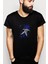 Nasa Astronaut Baskılı Siyah Erkek Örme Tshirt 1
