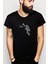 Astronot Smaç Baskılı Siyah Erkek Örme Tshirt 1