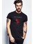 Metaphor In Flames Reroute To Remain Baskılı Siyah Erkek Örme Tshirt 1
