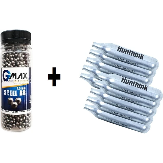 Gmax 4,5 mm 1500'LÜ Çelik Bilye+ Huntink Co2 T. 10 Adet