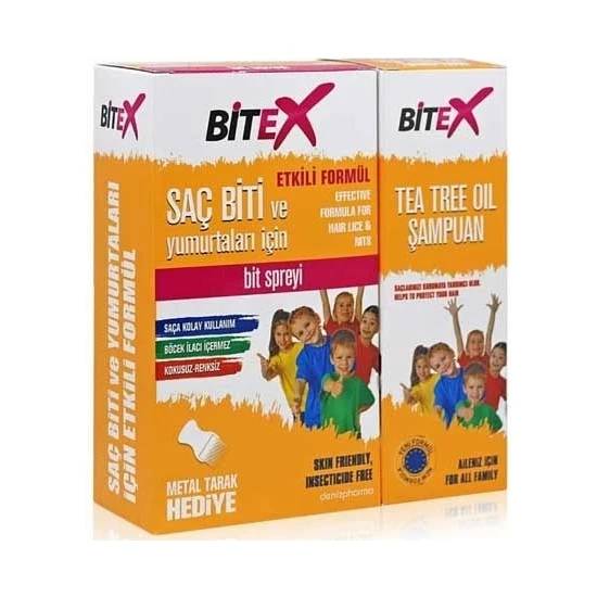 Bitex Spreyi 100 Ml + Şampuan 150 Ml Çelik Tarak