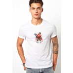 Qivi Rocky Balboa Baskılı Beyaz Erkek Örme Tshirt