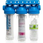 Atlas 3/4" 10" Daire Girişi 3'lü Filtre Kabı+3'lü Filtre Seti