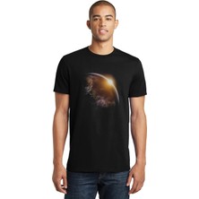 Qivi Dünya World Baskılı Siyah Erkek Örme Tshirt