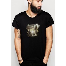 Qivi Beyond Creation Earthborn Evolution Beyond Creation Baskılı Siyah Erkek Örme Tshirt T-Shirt Tişört T