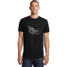 Qivi Berserk Gatsu Baskılı Siyah Erkek Örme Tshirt