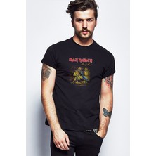 Qivi Maıden Pıece Of Mınd Baskılı Siyah Erkek Örme Tshirt