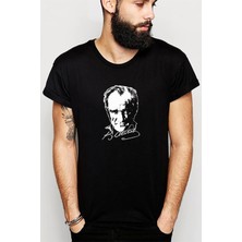 Qivi Atatürk 23 Nisan Baskılı Siyah Erkek Örme Tshirt