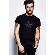 Qivi Pınk Floyd Carnegıe Hall Dark Sıde Baskılı Siyah Erkek Örme Tshirt