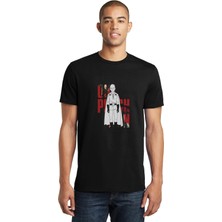 Qivi Anime One Punch Man Baskılı Siyah Erkek Örme Tshirt