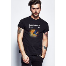 Qivi Iron Maıden The Fınal Baskılı Siyah Erkek Örme Tshirt